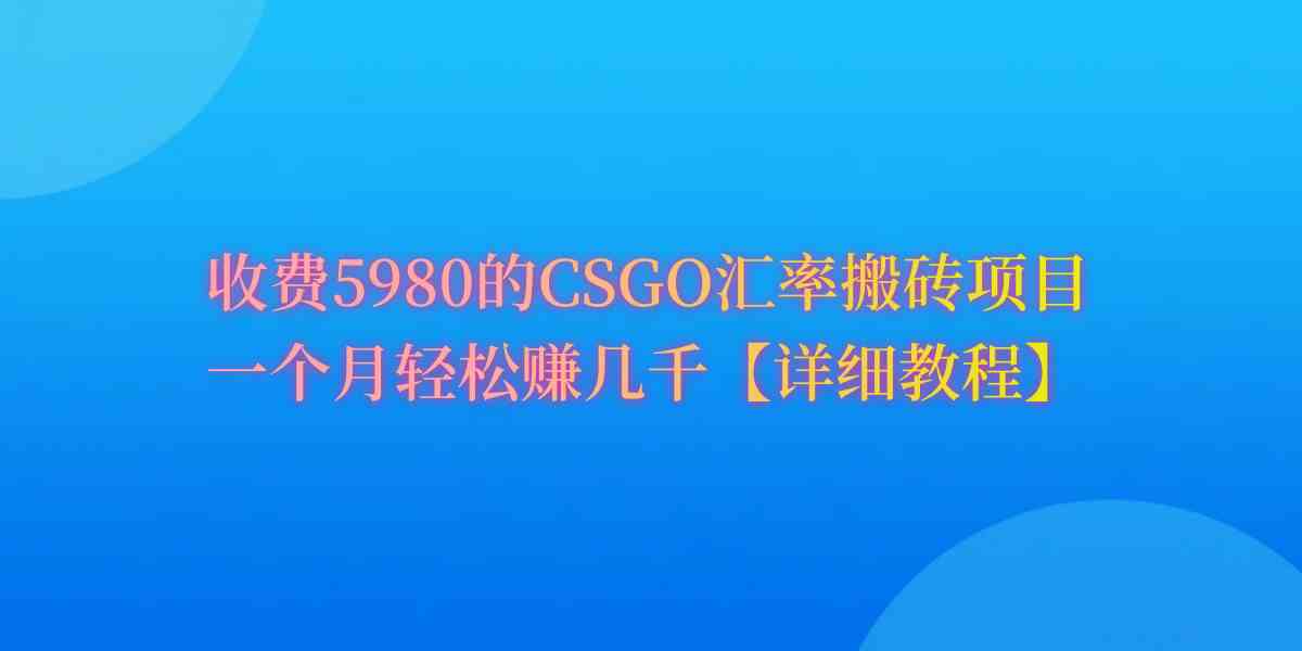 （9776期）CSGO装备搬砖，月综合收益率高达60%，你也可以！-AI关键字