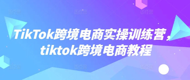 TikTok跨境电商实操训练营，tiktok跨境电商教程-AI关键字