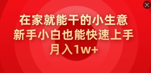 在家就能干的小生意，新手小白也能快速上手，月入1w-AI关键字