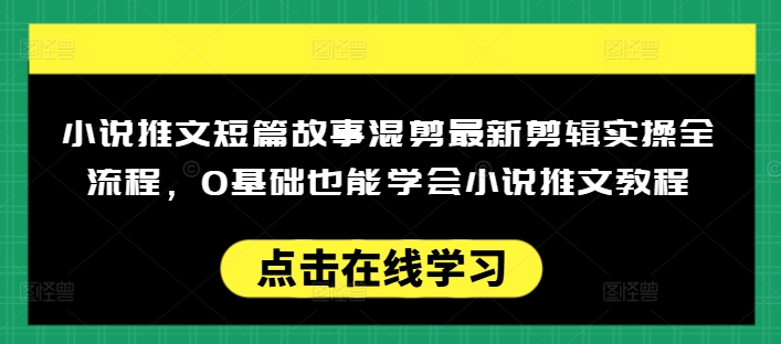 小说推文短篇故事混剪最新剪辑实操全流程，0基础也能学会小说推文教程，肯干多发日入多张-AI关键字