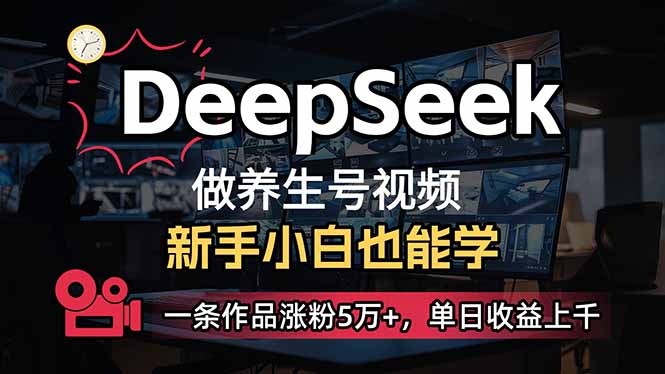 （14270期）小白用DeepSeek做养生号，一条作品涨粉5万+，单日收益上千-AI关键字